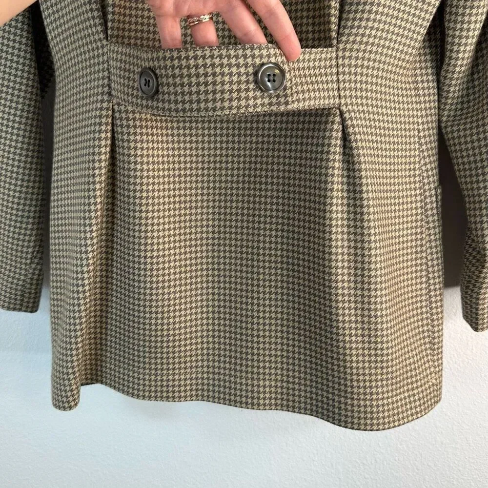 USA Vintage Anne Klein Houndstooth Blazer w Pockets Womens 6 Wool Silk Cashmere - Picture 5 of 11